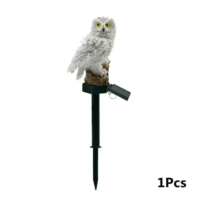 Solar Lamp Owl Animal Solar Garden Lights Solar Powered Solar Led Light Outdoor Garden Decoration Lamp Waterproof Solar Lights Qme WHITE