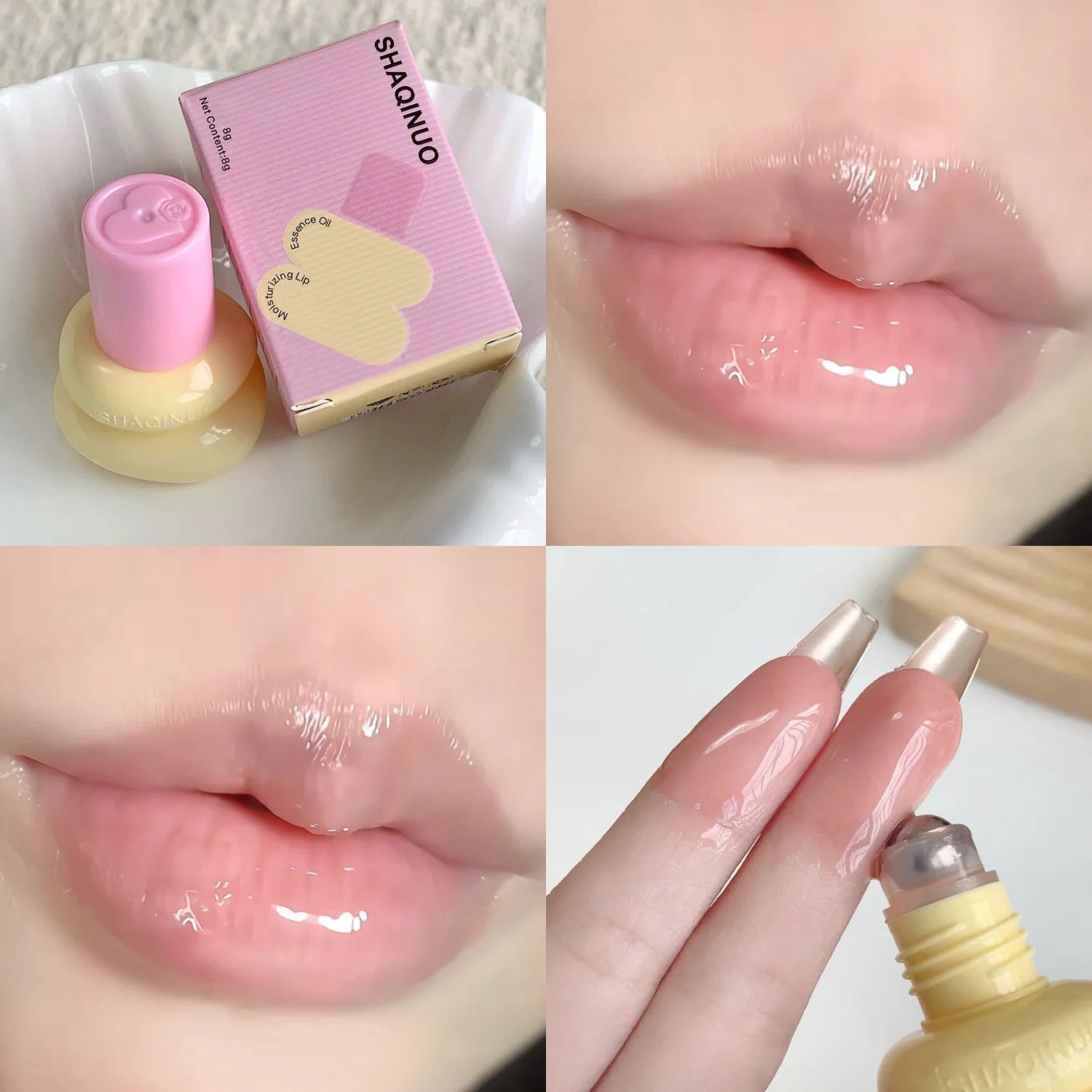 SHAQINUO Roll-on Moisturizing Lip Essence Oil Balm Gloss Hydrating Qme S9130-02