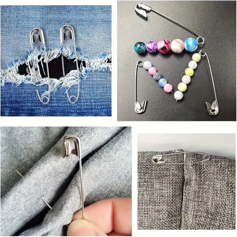 260Pcs Safety Pins Assorted Size Large Safety Pins and Small Safety Pins for Clothes Sewing Qme
