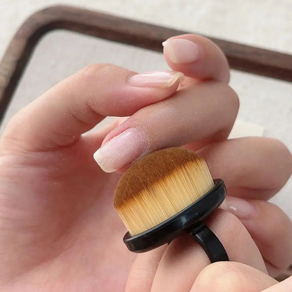 1 Nail Dust Brush Cleaning Manicure Scrubber Ring Duster Soft Fiber Qme