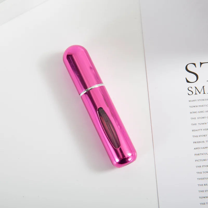 1/3/5/10pcs travel Leak portable mini perfume bottle with Bottom Fill Function aluminum refillable 5ml spray bottle Qme Bright rose red Metal 5ml