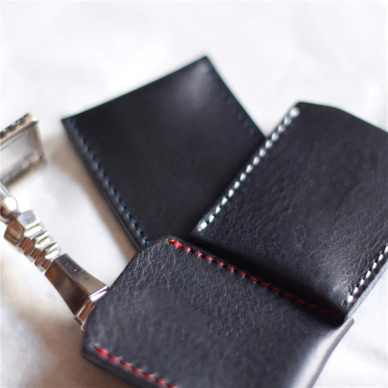 Double Edge Safety Razor Head Sleeve Protective Case Leather Without Qme
