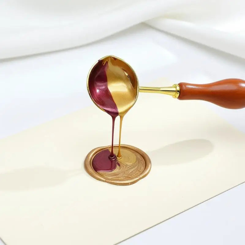 Two Diversion Port Wax Seal Spoon Sealing Spoon With Wooden Handel Wax Sealing Stamp Melting Spoon Wax Seal Warmer Wax Seal Qme