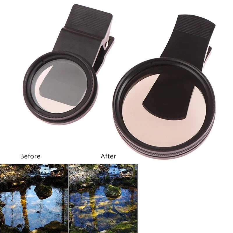 Universal Clip Portable Professional Phone Polarizer Wide Angle Lens Qme