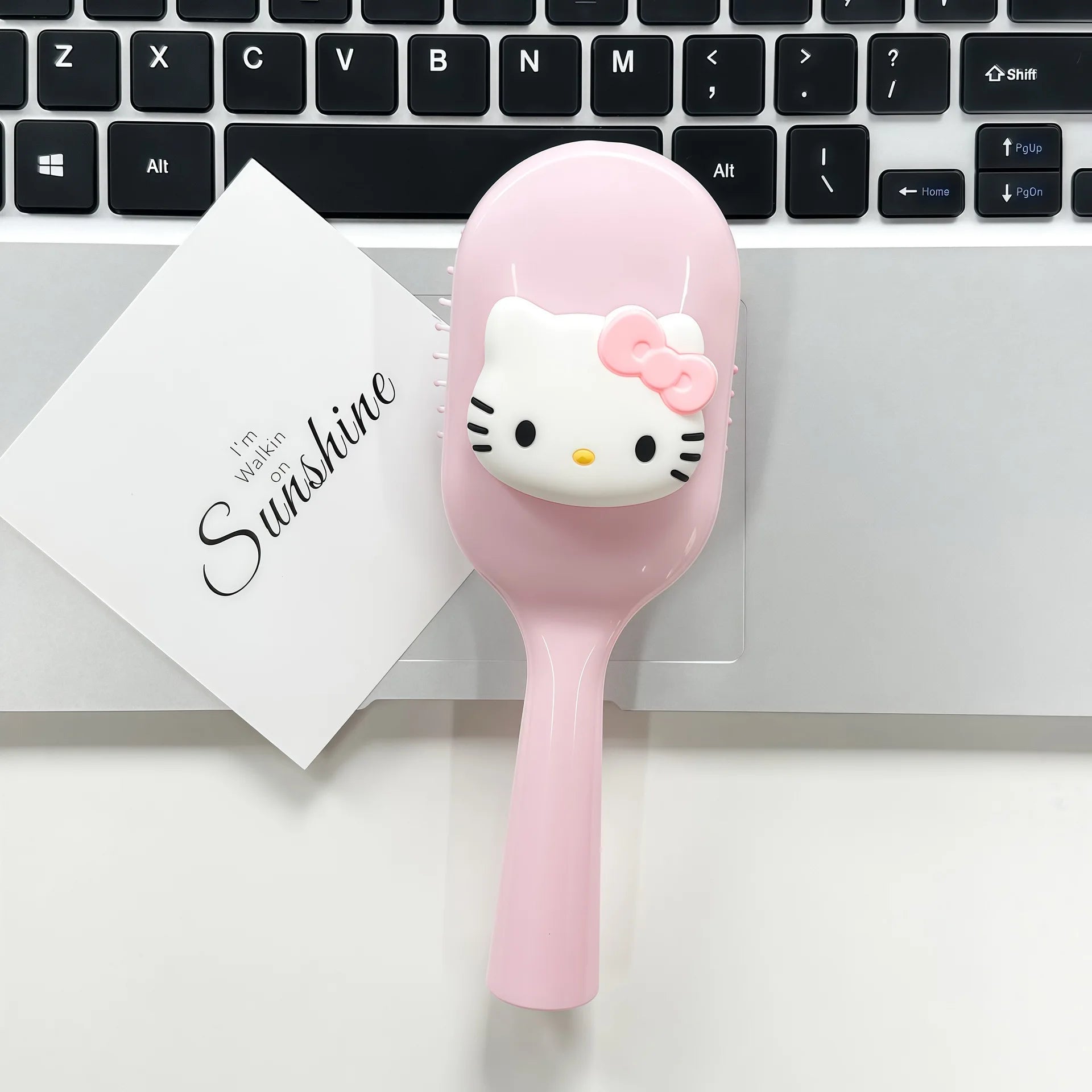 Hello Kitty Handheld Cartoon Cushion Comb Head Massage Comb Hair-Smoothing Comb Cute Plastic Hair Comb Small Comb for Students Qme 2