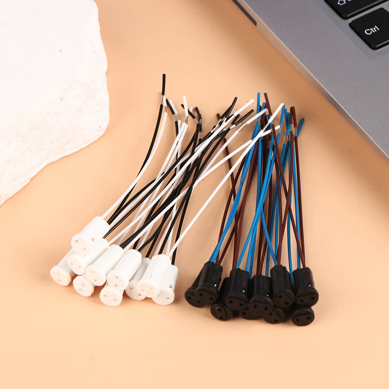 10pcs G4 Lamp Socket Wire Adapter With 10cm/20cm Wire G4 Lamp Holder For LED Crystal Heads Light Bulb Halogen Lamp Qme