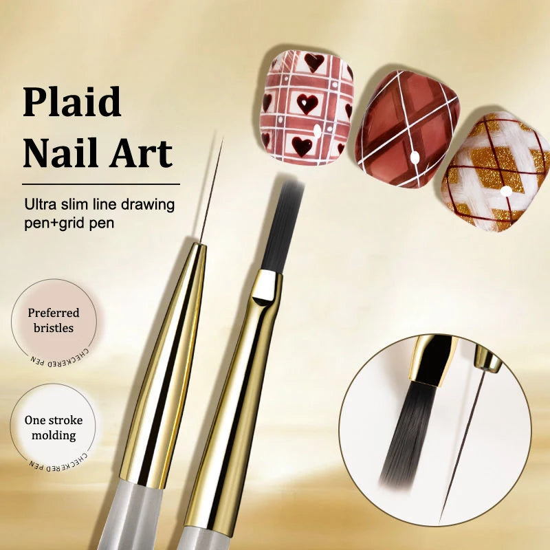 DIY Design Manicure Nail Art Painting Brush Acrylic Lines Pen Stripes Qme