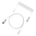 USB Type C Mechanical Keyboard Coiled Cable Hardware Linker USB Mechanical Keyboard Spring Cable Spiral Gaming Usb Keyboard Cord Qme WHITE