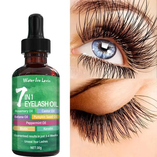 7 in 1 Eyelash Mask & Oil with Bee Venom & Collagen for Growth & Nourishment - Results in 3-4 Weeks, Rosemary & Castor Oils. Qme