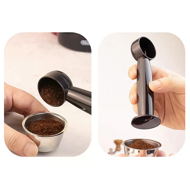 2 In 1 Coffee Spoon 7g Standard Measuring Spoon Dual-use Bean Scoop Powder Press Scoop Coffee Machine Accessories Kitchen Tools Qme