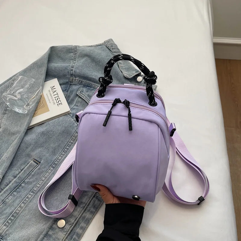 Mini Crossbody Block Shoulder Bag Shell Multi-compartment Contrast Qme PURPLE Mini(Max Length<20cm)