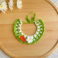 Soft Pet Scarf Drool Bib Dog Cat Knit Accessories Cute Woven Flower Qme A4