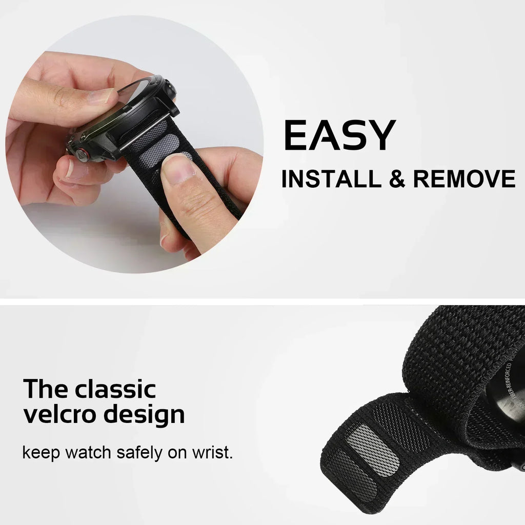 26 20 22mm Nylon Watch Band For Garmin Fenix 7X 6X Pro 7 7S 6 6S 5X 5 5S Plus/Venu 2 Plus Hook and Loop Quick Dry Strap Qme