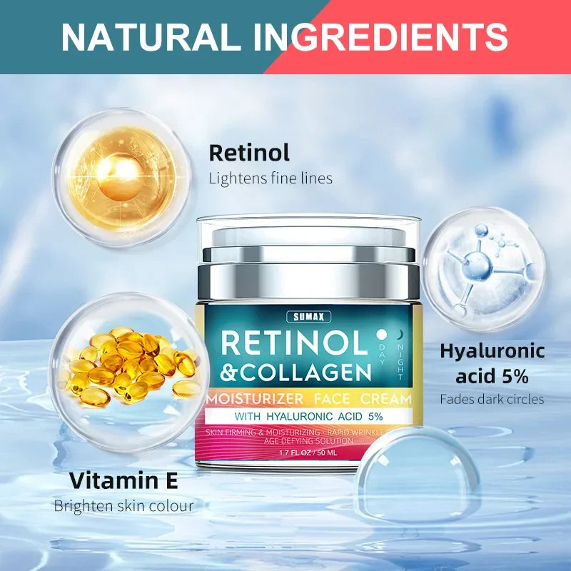 Retinol Face Cream Moisturizing Firming Brightening Skincare Collagen Qme