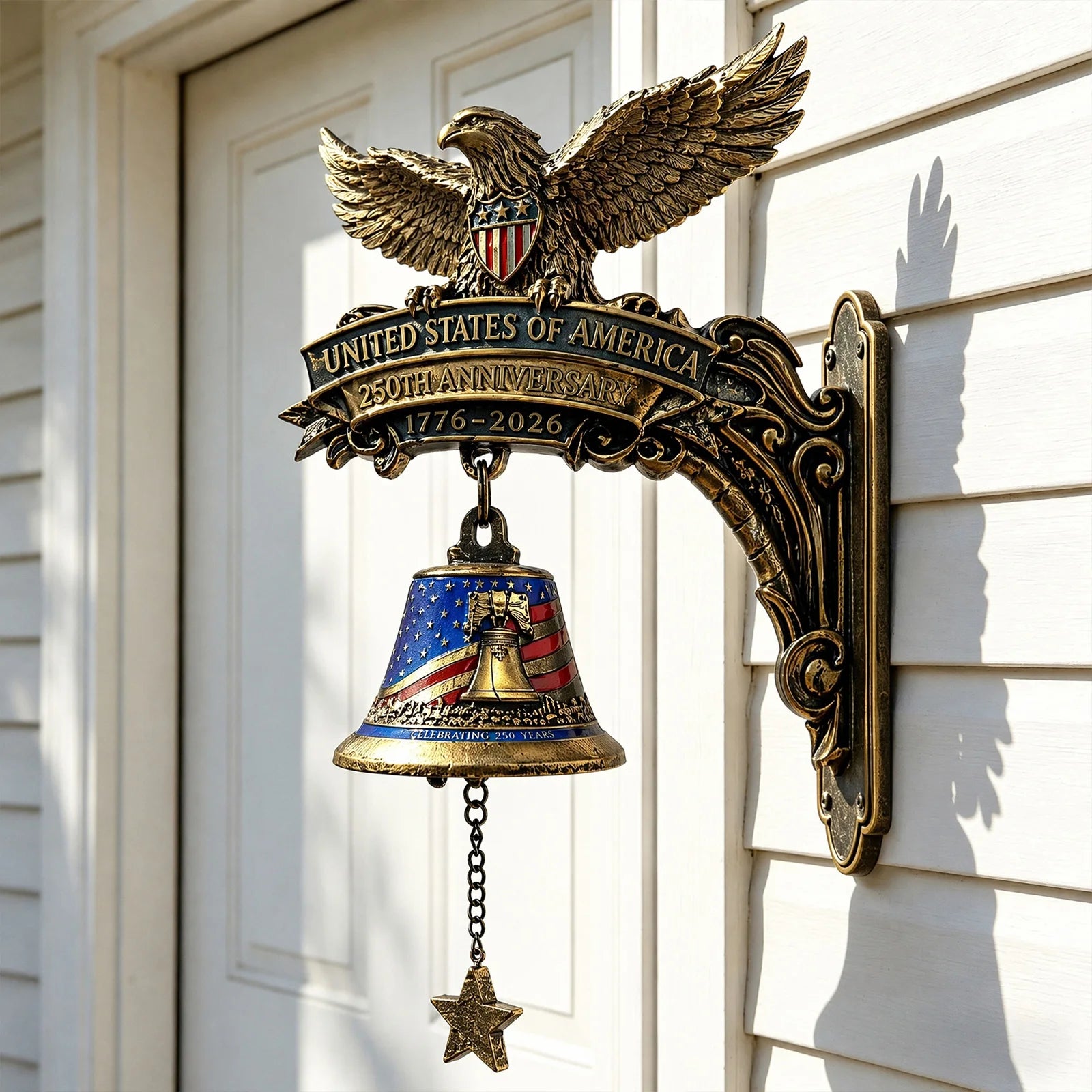 Eagle 250th Anniversary Commemorative Doorbell 1776-2026 Decor Home & Outdoor Doorbell 4th of July for Collectors and Patriotic Qme