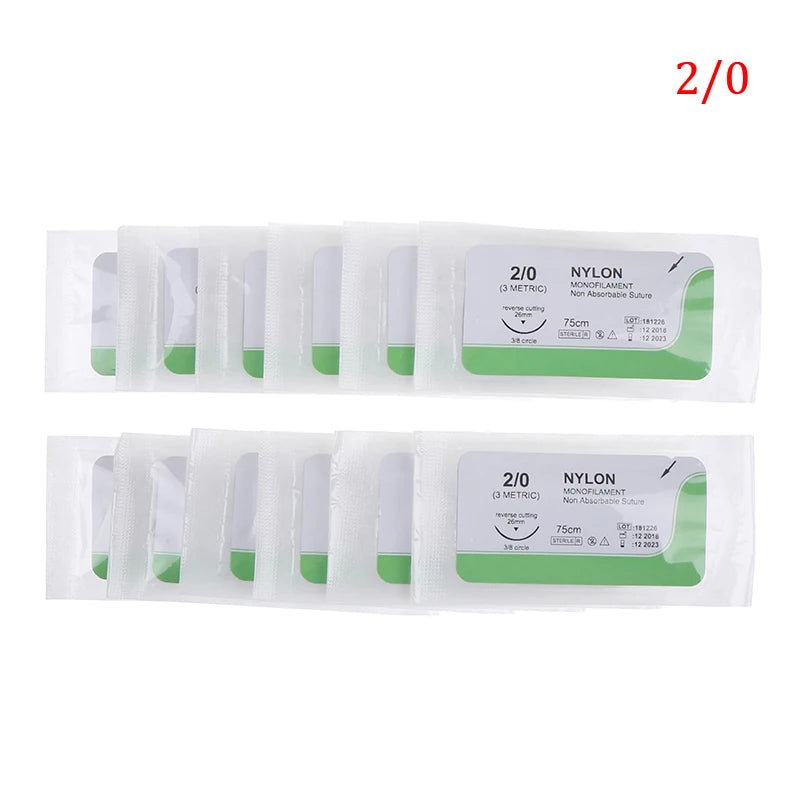 Surgical Practice Nylon Suture Thread 2 0 3 4 Sterile Needle Medical Qme 2.0