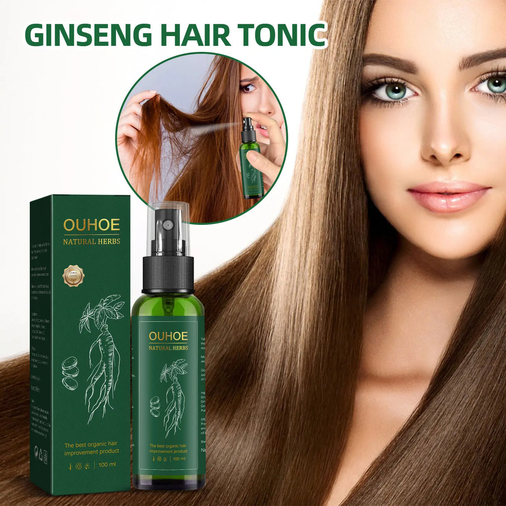 Natural Herbal Ginseng Hair Care Spray Moisturize Hair Remove Excess Sebum Prevent Hair Loss Nourish Scalp Essence Spray Qme