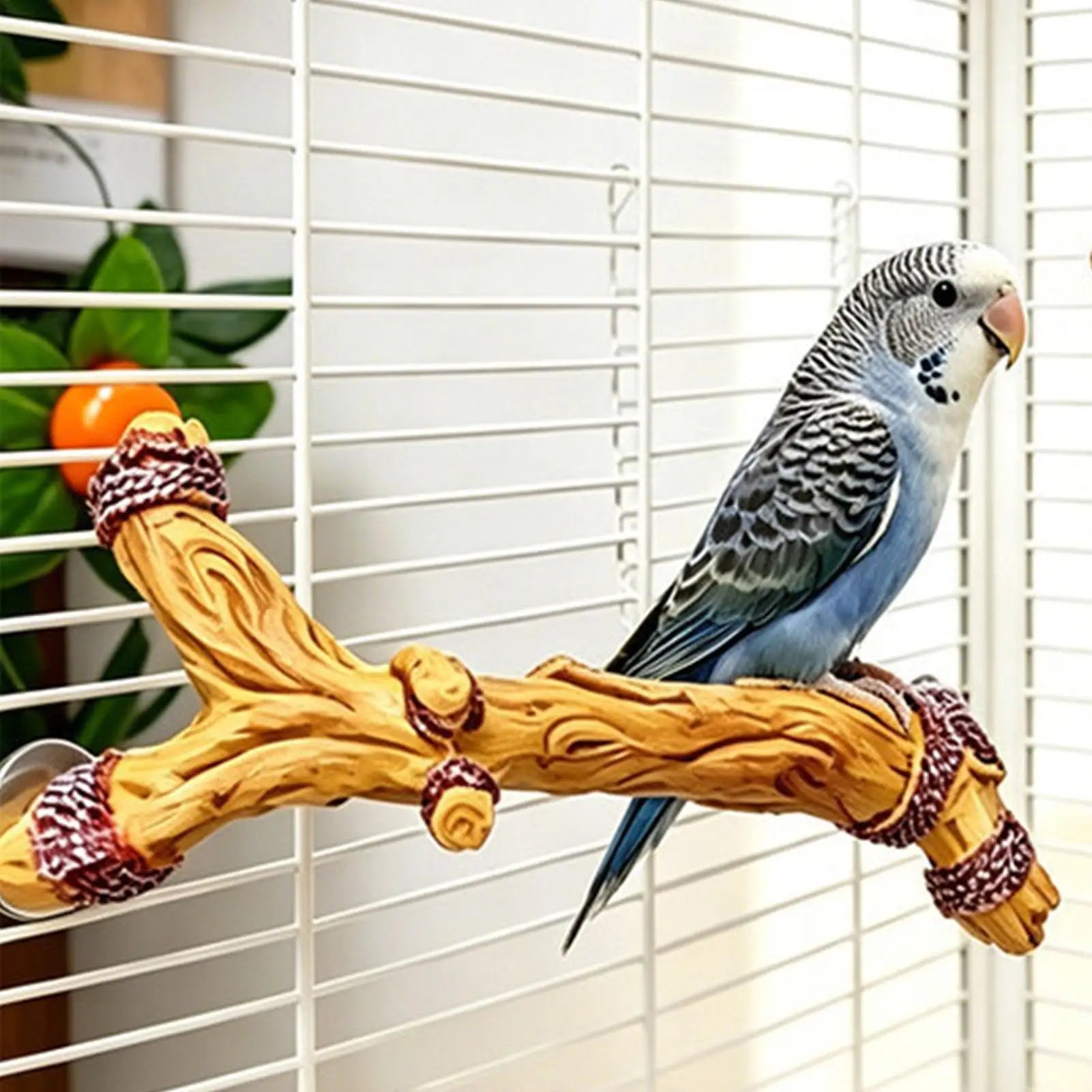 Bird Perches for Cage Anti-Slip Paw Grinding Cage Accessories Resin Parrot Stand Branch for Small Parakeet Cockatiel Lovebird Qme