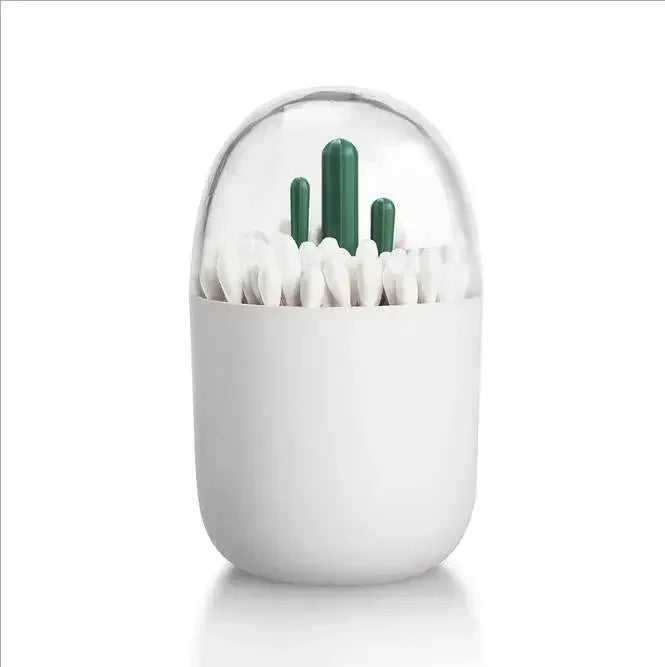 Creative Toothpick Holder Plastic Cotton Swab Holder With Cute Mini Cactus Trees Rabbit Table Accessories Home Decor Qme cactus