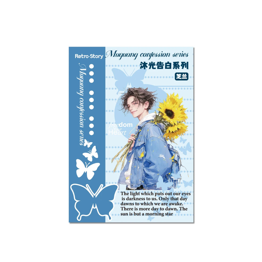 10 pcs Mu Guang Confession Series Cut Film Sticker Book Y2K Sticker Journal Handbook Scrapbooking Kawaii Decoration Sticker Gift Qme
