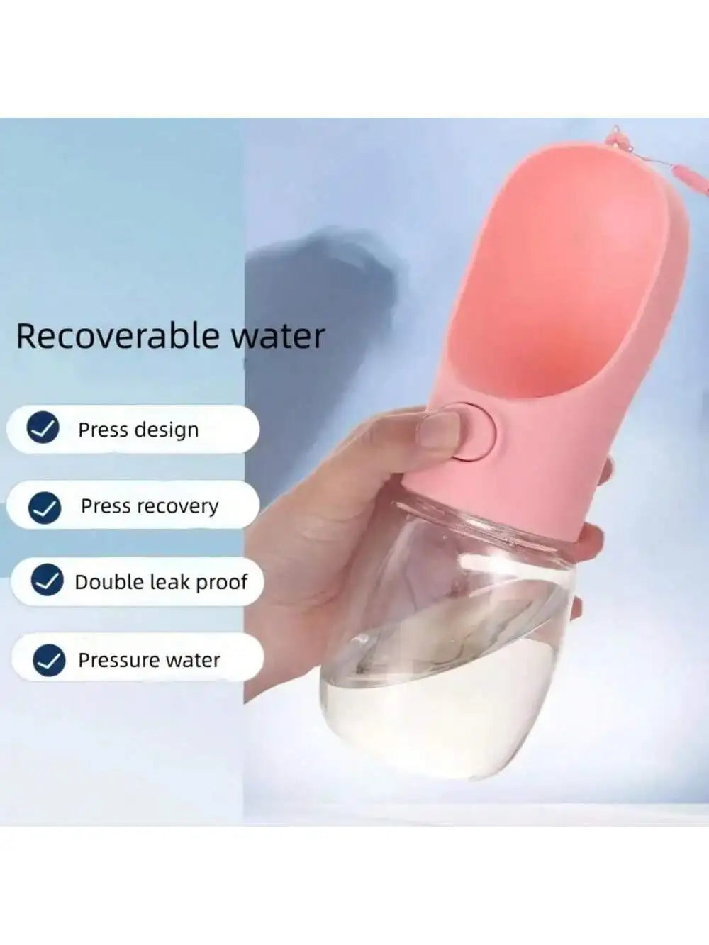 Leak-proof Portable Outdoor Plastic Pet Water Bottle Dogs Cup Attached Qme