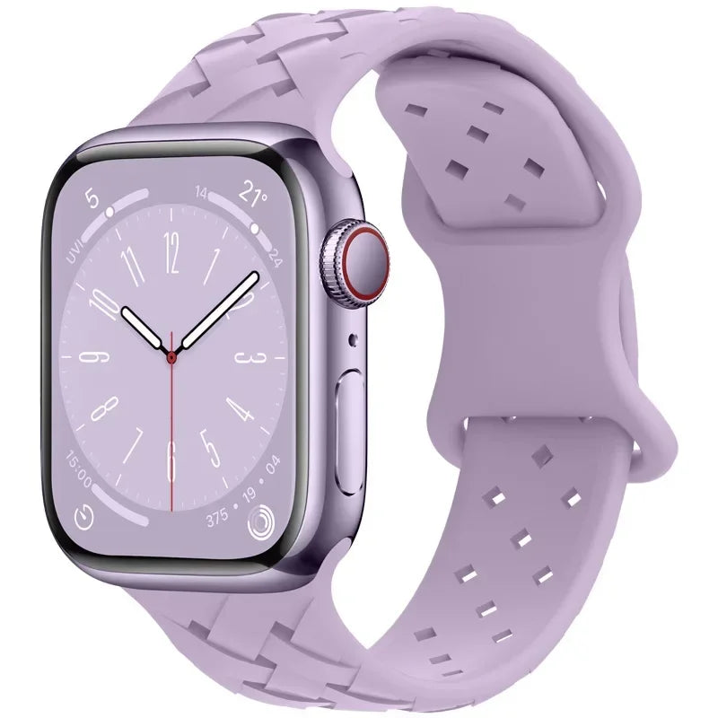 Strap for Apple Watch Band Ultra 49mm 44mm 40mm 45 Mm 41mm 38mm 42mm Sport Silicone Woven Loop Bracelet IWatch Series 8 7 6 3 Qme Lavender 42 44 45 49mm