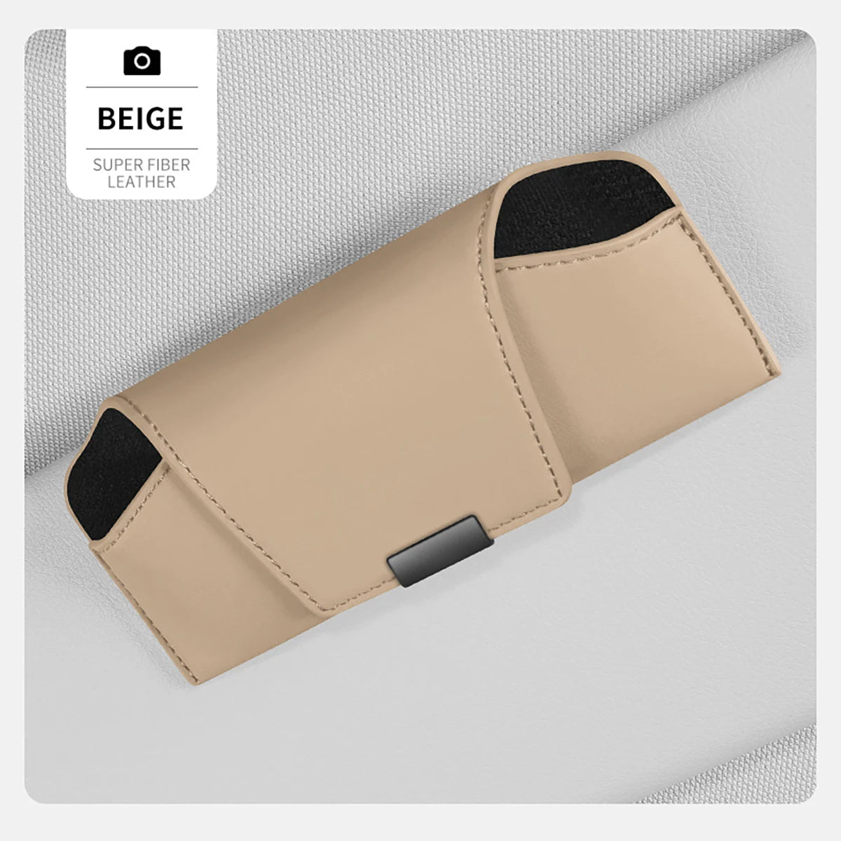 Car Glasses Case Sun Visor Storage Magnetic Sunglasses Supplies Qme Silver