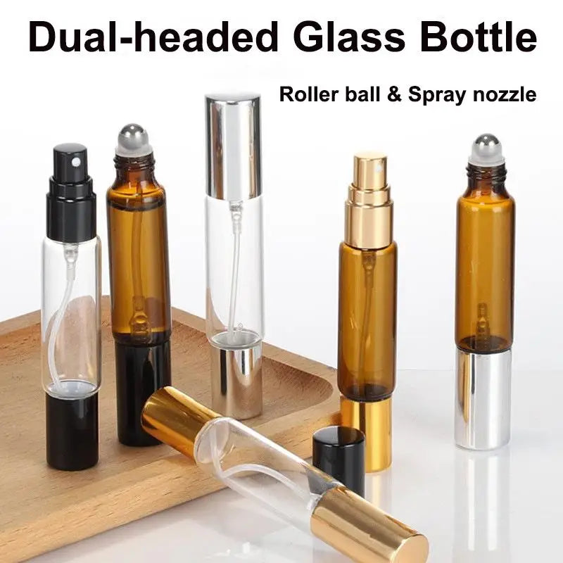 Double-headed Perfume Glass Bottle Rolling Mist Spray Aluminum Nozzle Qme