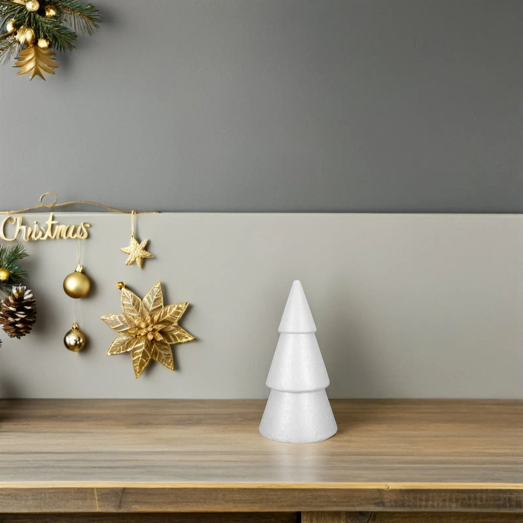 6Pcs Polystyrene Christmas Tree Foam Cones White DIY Craft Decoration High Density Lightweight Shape Retention Holiday Arts Qme