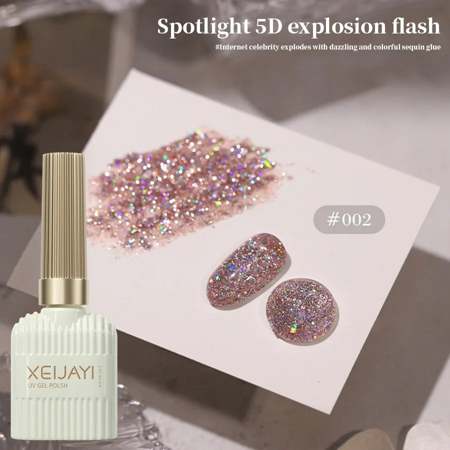 10 Colors Holographic Glitter Gel Nail Polish Spring Color Sparkling Sequins Soak Off Uv Led Varnish Nail Art Diy Qme 02