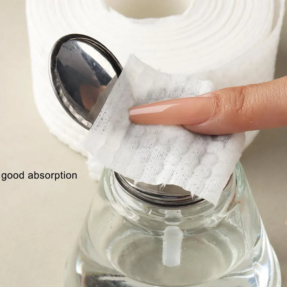 300/500PCS/Roll Nail Cotton Wipes UV Gel Nail Tips Polish Remover Cleaner Lint Paper Pad Soak Nail Art Cleaning Manicure Tools Qme