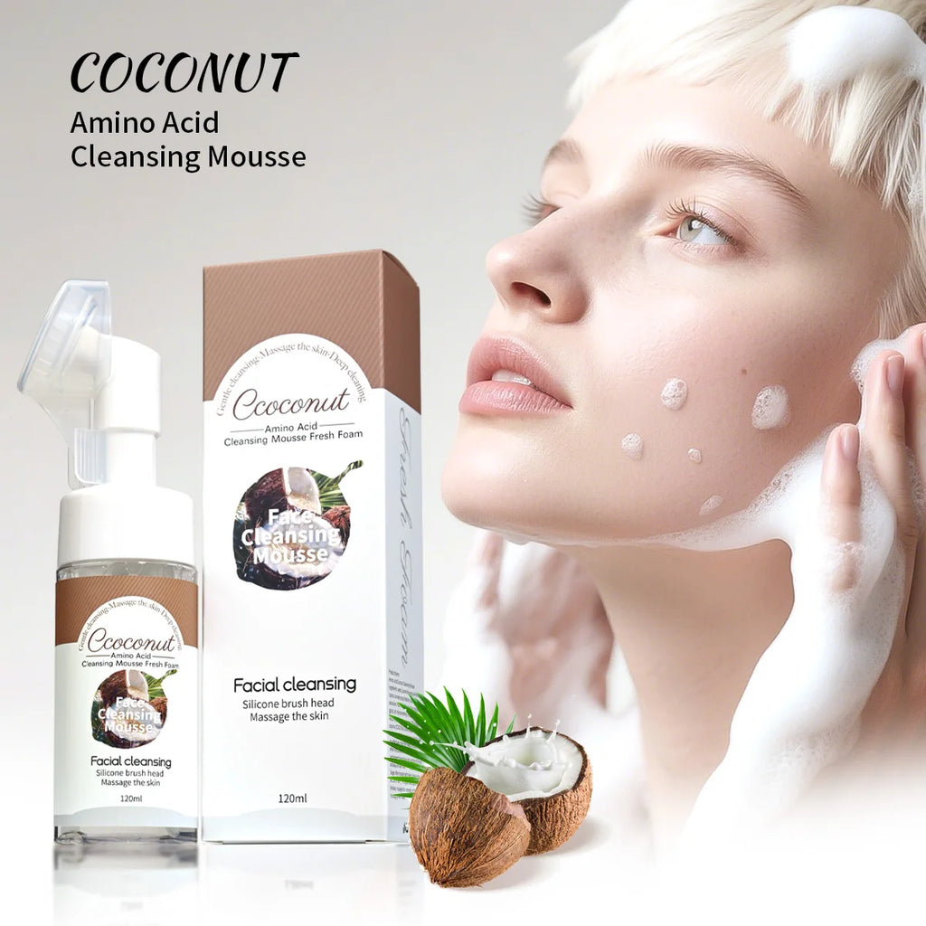 Coconut Essence Amino Acid Mild Facial Cleanser Mousse Deep Cleaning Qme 120ml