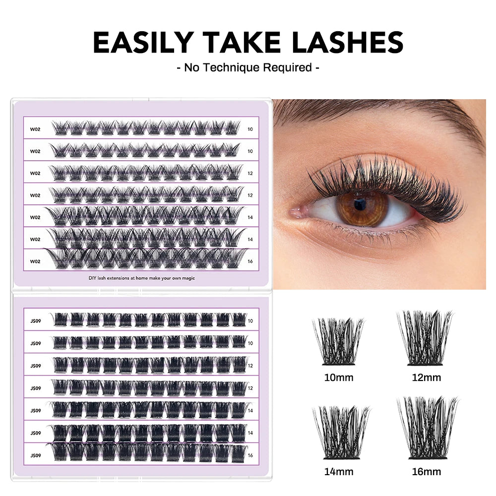 NATUHANA Cluster Eyelashes DIY Lash Extension Mix Styles Clusters Qme