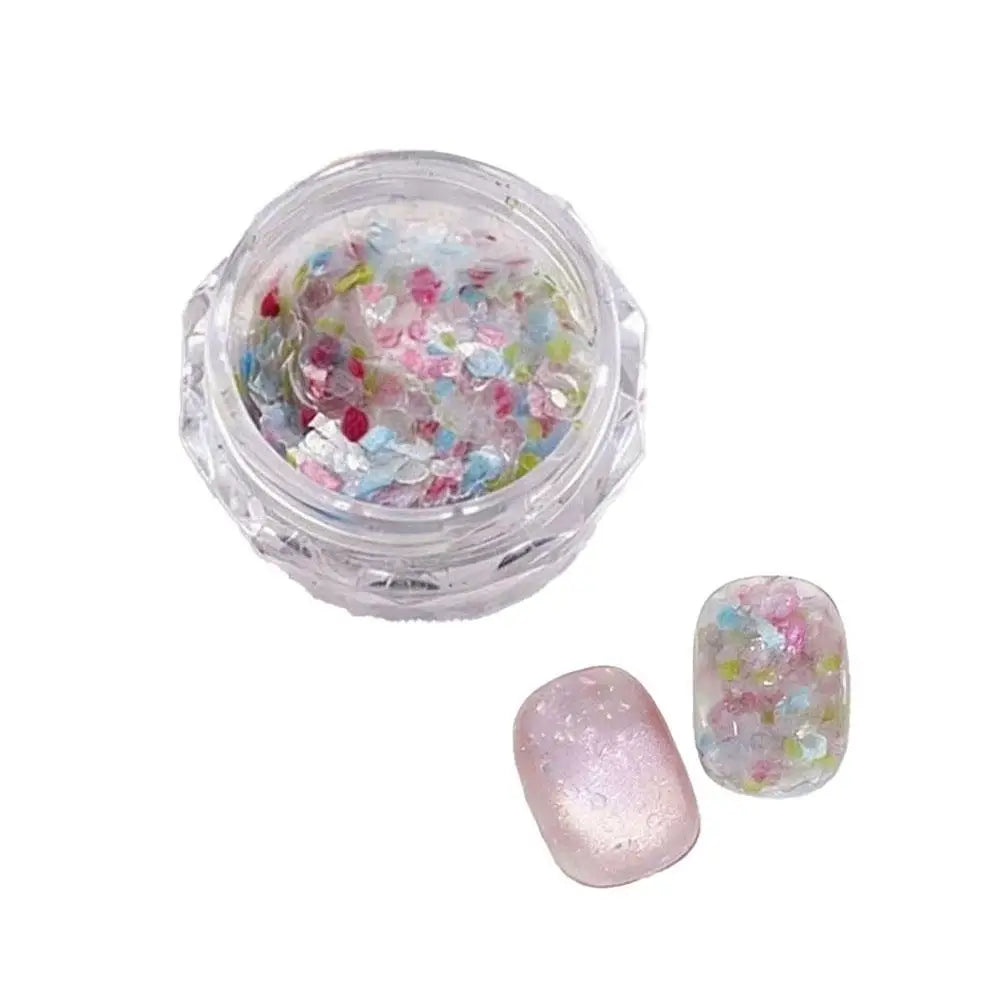 1 Box Colorful Nail Art Sequins Ultra-thin Manicure Glitter Flakes Qme Petals