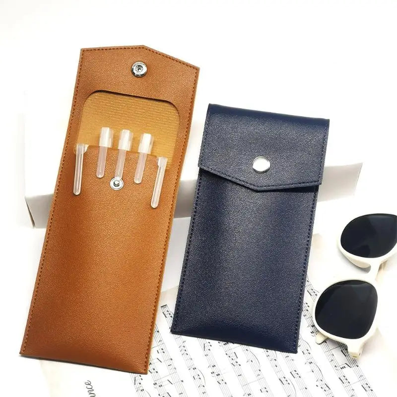 PU Leather Pencil Case Storage Bag Student Glasses Portable Qme