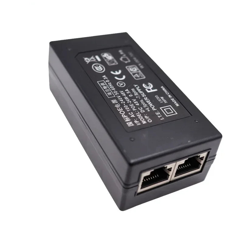 POE Power Supply DC Adapter 24V 0.5A 24W Desktop POE Power Injector Ethernet Adapter Surveillance CCTV AC/DC Adapter Accessories Qme