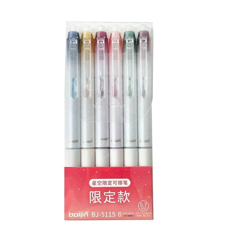 Glitter Gel Pens, 6 Colors Glitter Erasable Pens 0.7MM Fine Tip Colored Gel Marker for Drawing Art , Scrapbook, Journaling Qme A