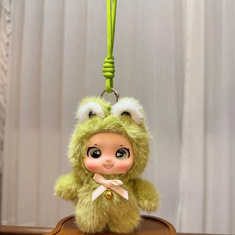 Cute Family Series Animals Vinyl Face Plush Forest Doll Pendant Qme Green