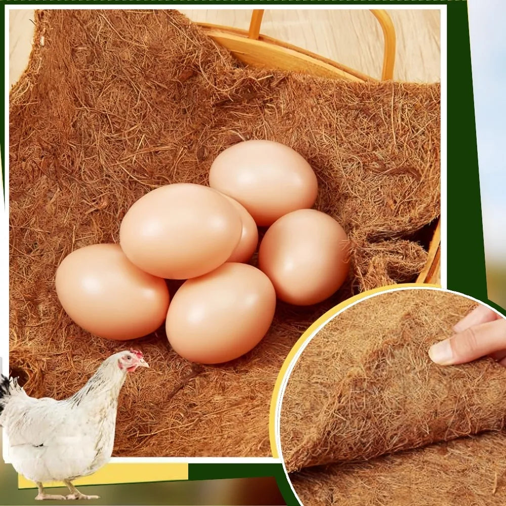Chicken Nesting Pads Natural Eco-Friendly Coconut Coir & Palm Hens Bedding Mats Reusable Chicken Nesting Mats for Egg Laying Qme