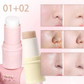Hydrating Invisible Pore Base Makeup Stick, Moisturizing Oil-control Primer Makeup Cream, Lip balm,Brighten Modifying Skin Color Qme 01-02