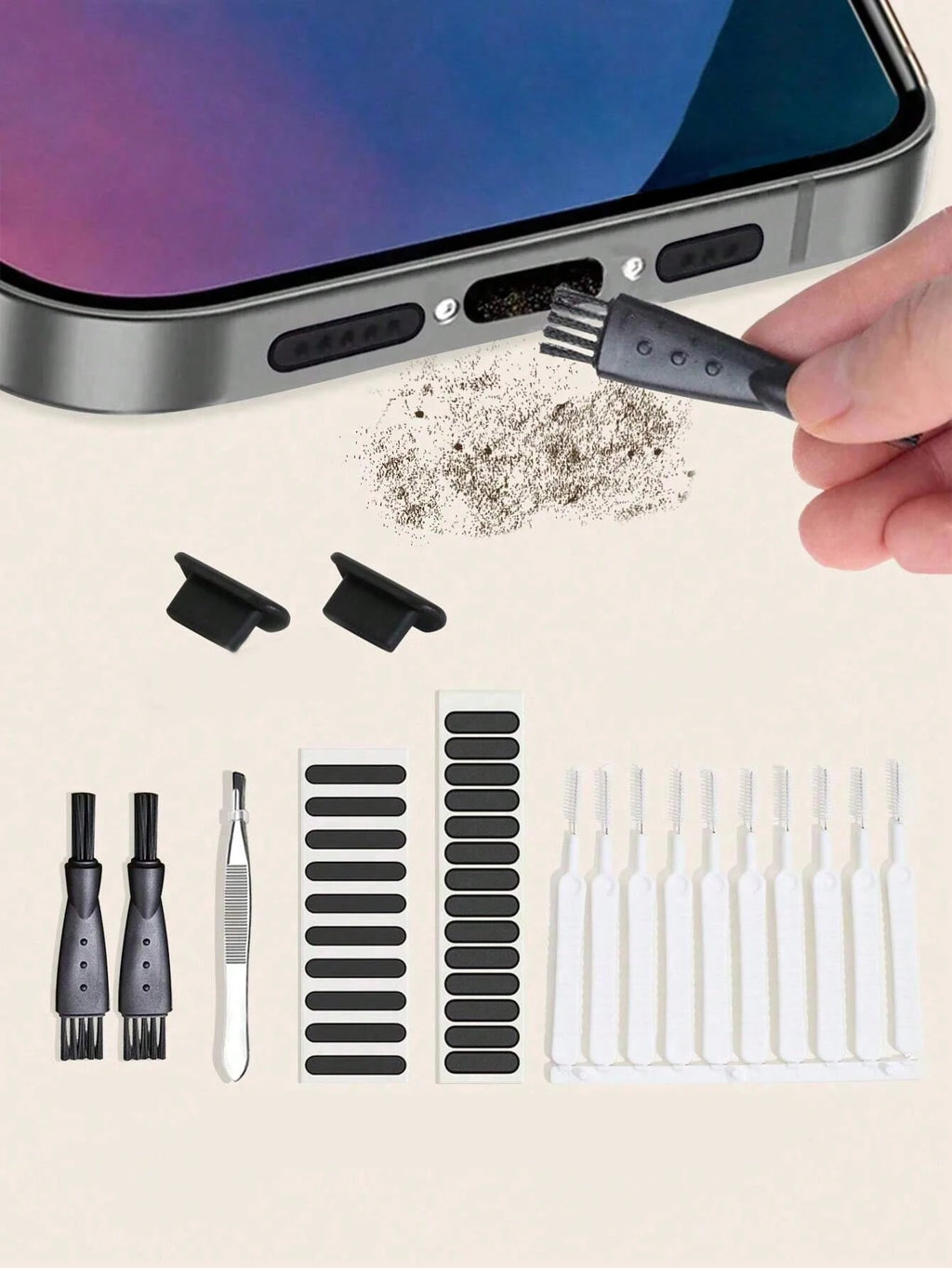 8-piece Mobile Phone Charging Port Cleaning Brush Dust Net Speaker Qme 8pcs