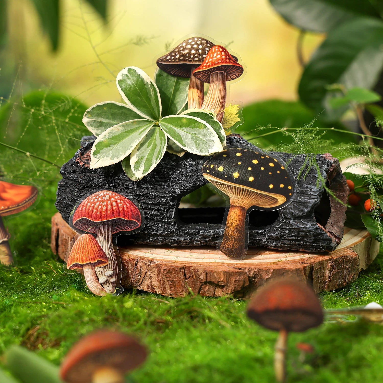 40 Pcs/pack Plant Flower Mushroom PET Stickers Diary Album Scrapbooking Supplies Planner Decorative Stationery Sticker Qme