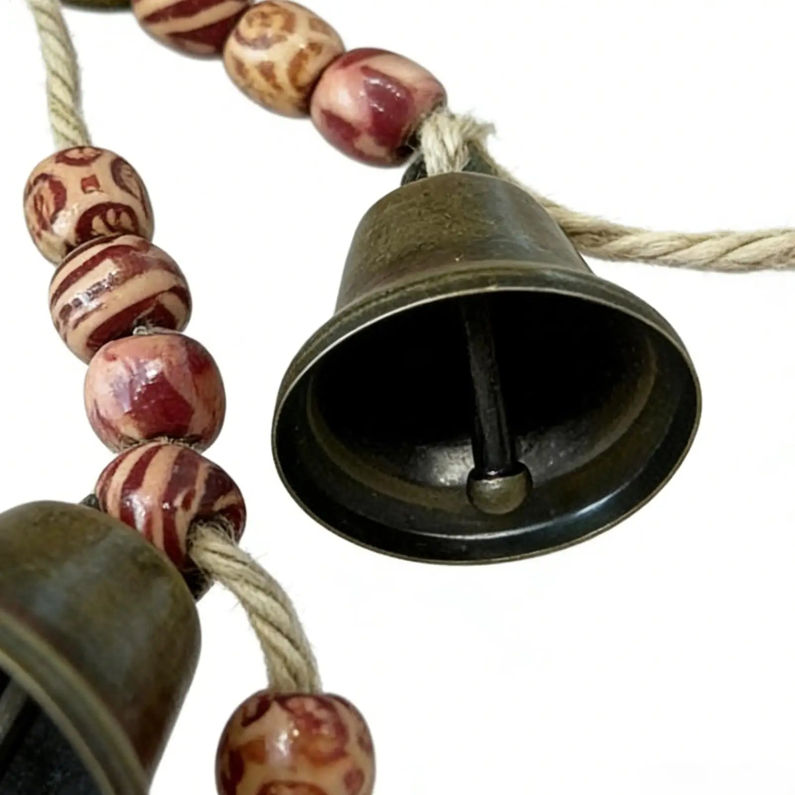 Christmas Bells Floral Wooden Bead Festive Decor Praying Bell Qme