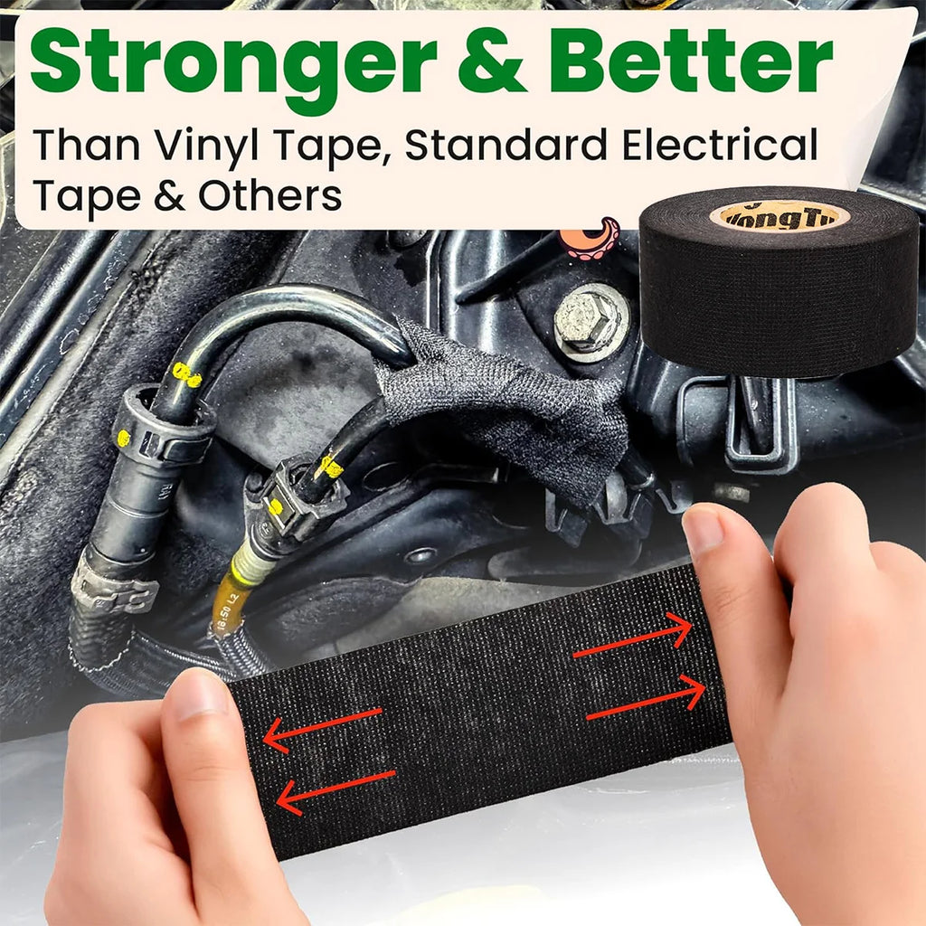 15 Meter Flame Retardant Tape Heat-resistant Adhesive Cloth Tape For Car Cable Harness Wiring Loom Protection Qme
