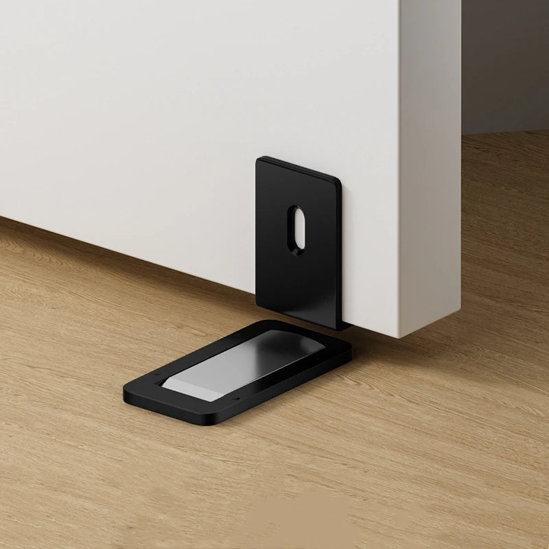 New Invisible Magnetic Door Stopper Aluminum Alloy Self Adhesive Anti-collision Door Draft Stopper Home Windproof Door Blocker Qme black