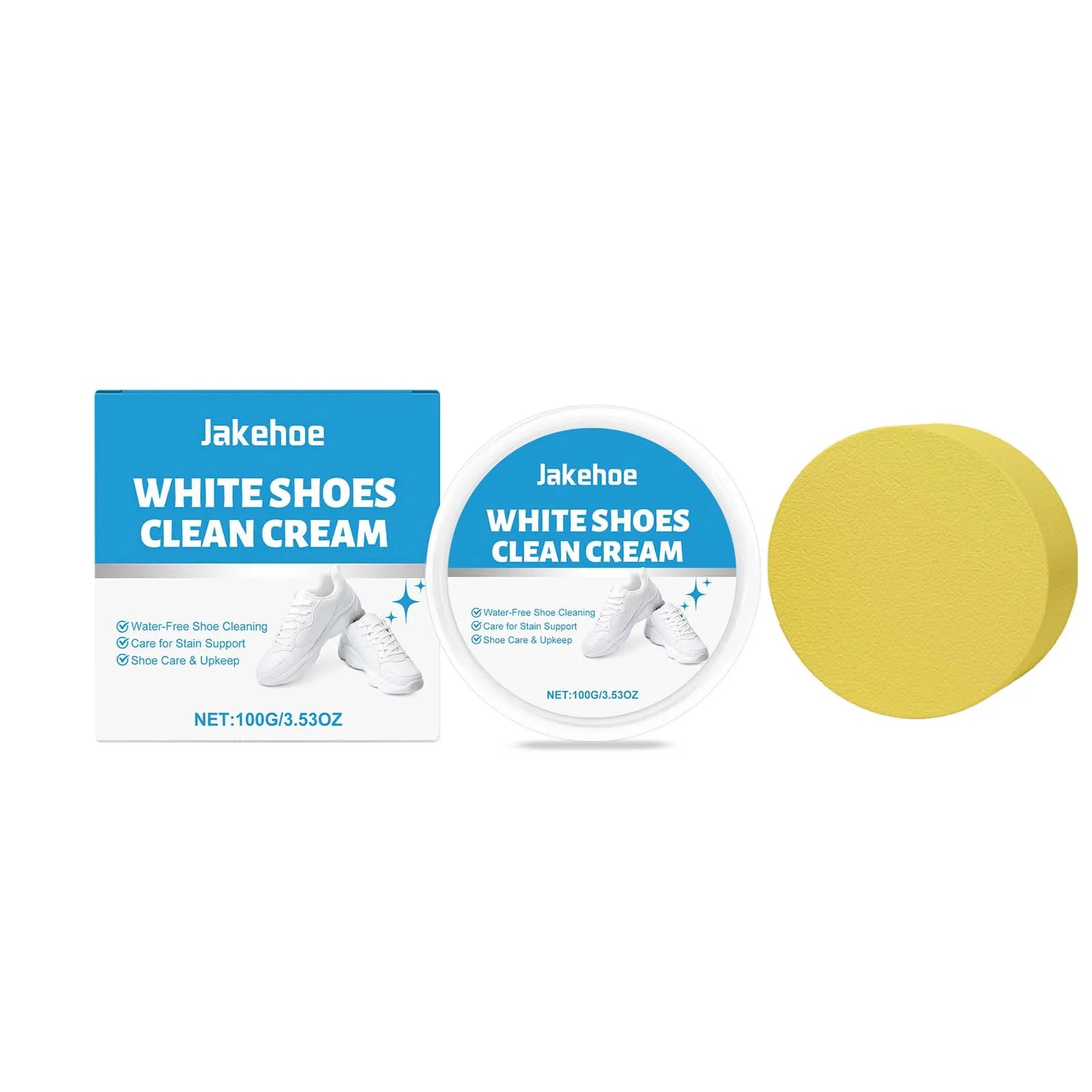 White Shoe Cleaning Cream Remove Yellow Stains Reduce Odor Water-Free Restore Luster Decontamination Specific White Shoe Cleaner Qme 100g Boxed