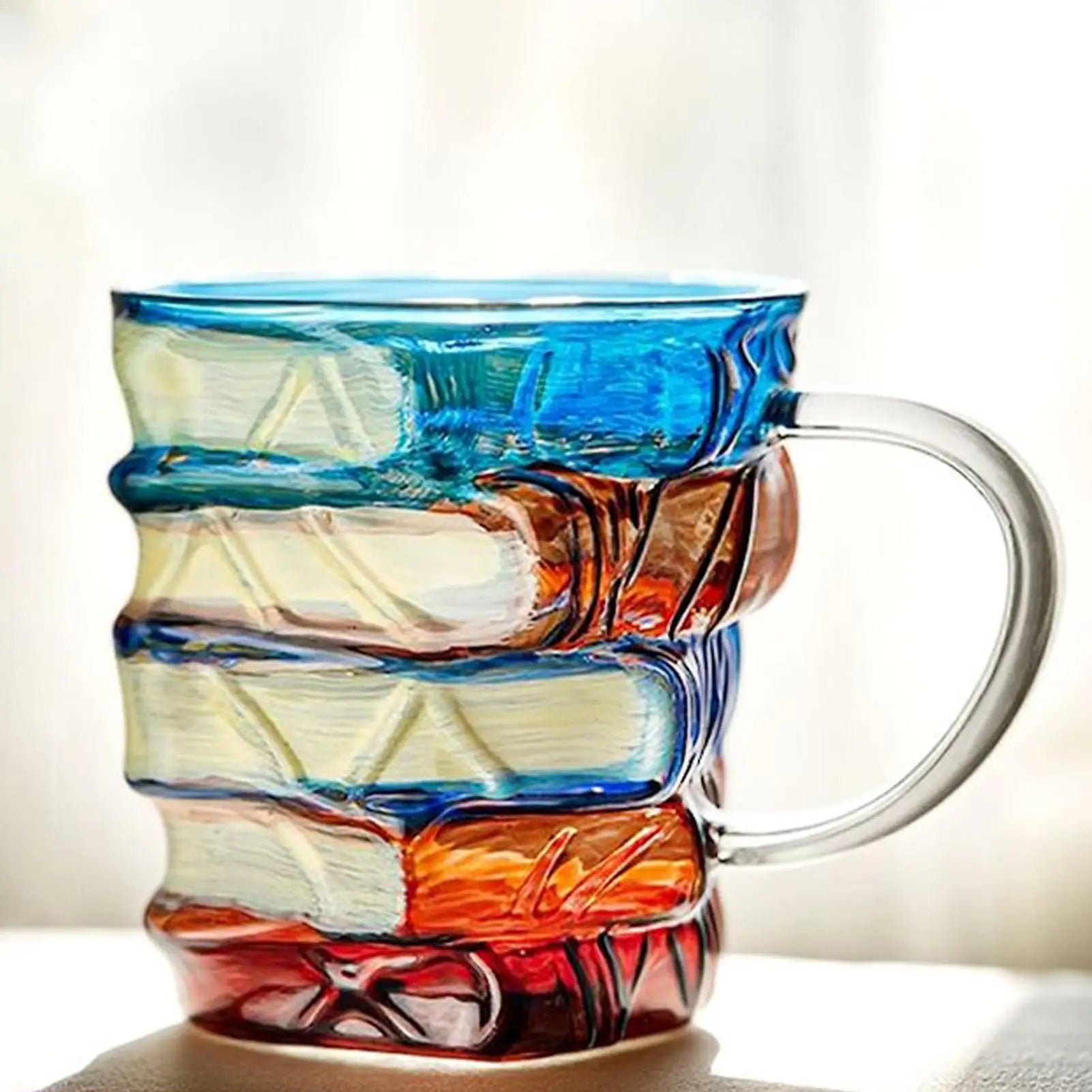 1pc Painted Book Mug Glass Book Mug Coffee Drinking Cups Funny Decor Vintage Drinkware Home Decor Desk Accessories Water Cup Qme