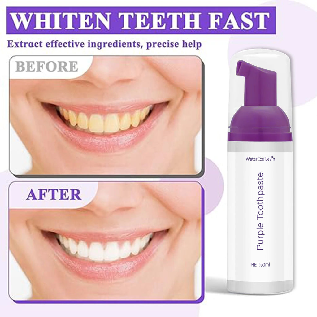 50ml of Purple Toothpaste, Suitable for Both Men and Women, Eliminates the Fear of Tooth Stains or Bad Breath, Confidently Show Off Your White Teeth, Enjoy Fresh Breath during Intimate Moments, Refreshing for Summer Qme