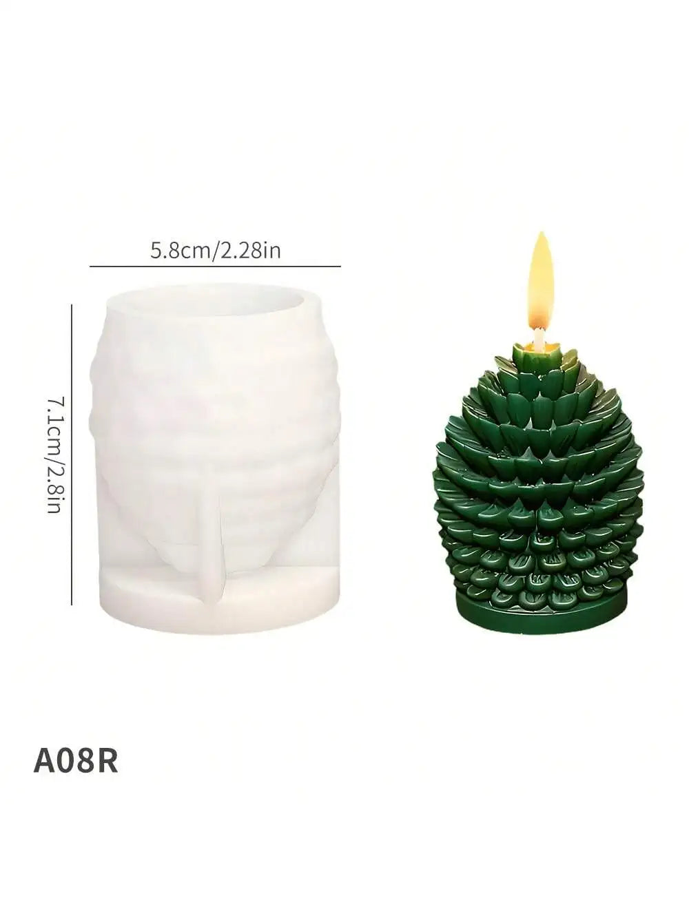 Christmas Pine Cone Silicone Mold DIY Aromatherapy Candle Ornaments Qme 1pc Pinecone