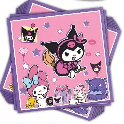 Hello Kitty Kuromi-themed Birthday Party Decorations Balloons Paper Qme 20-pack of tissues 1